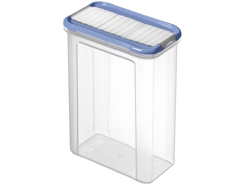 Rotho Vorratsdose Domino 1.5 l, Blau/Transparent Streubehälter