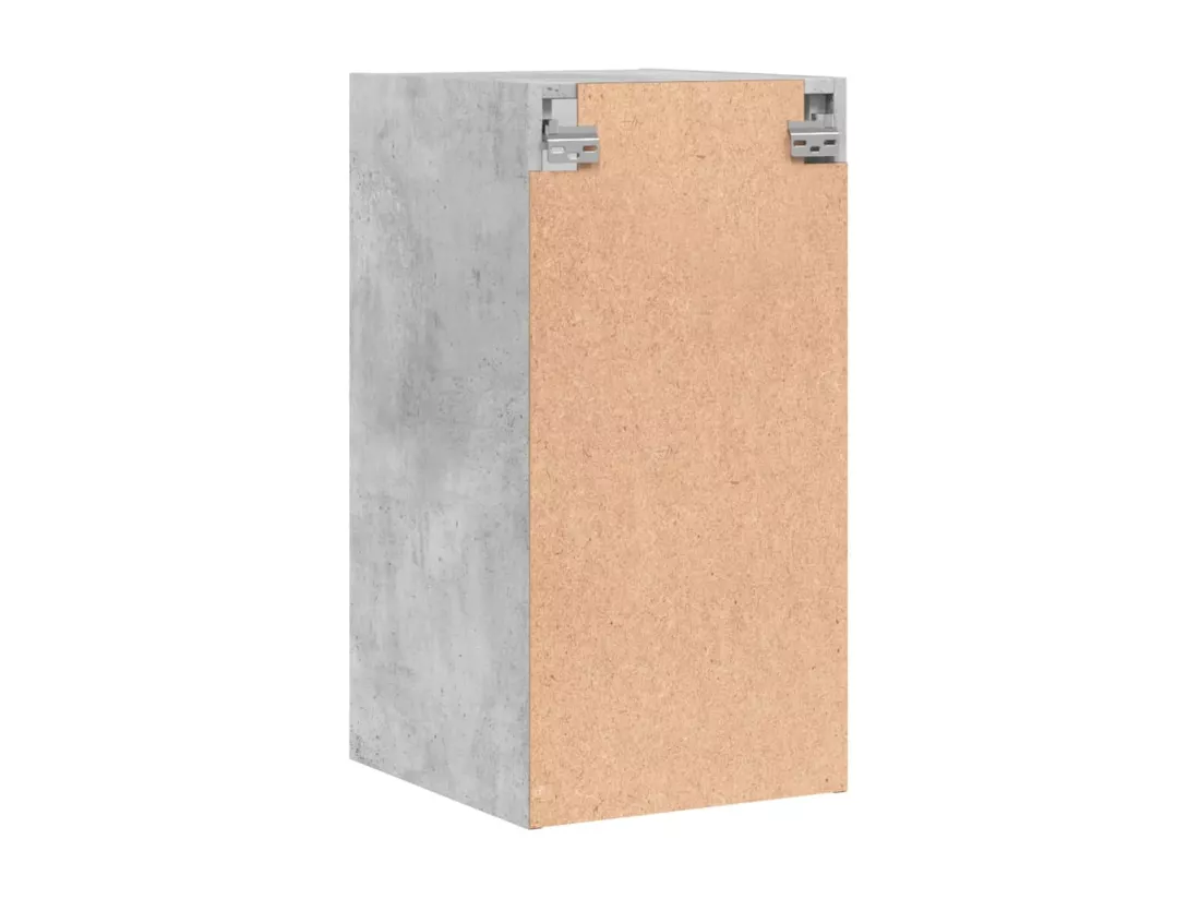 Armoire murale avec portes en verre gris béton 35x37x68,5 cm