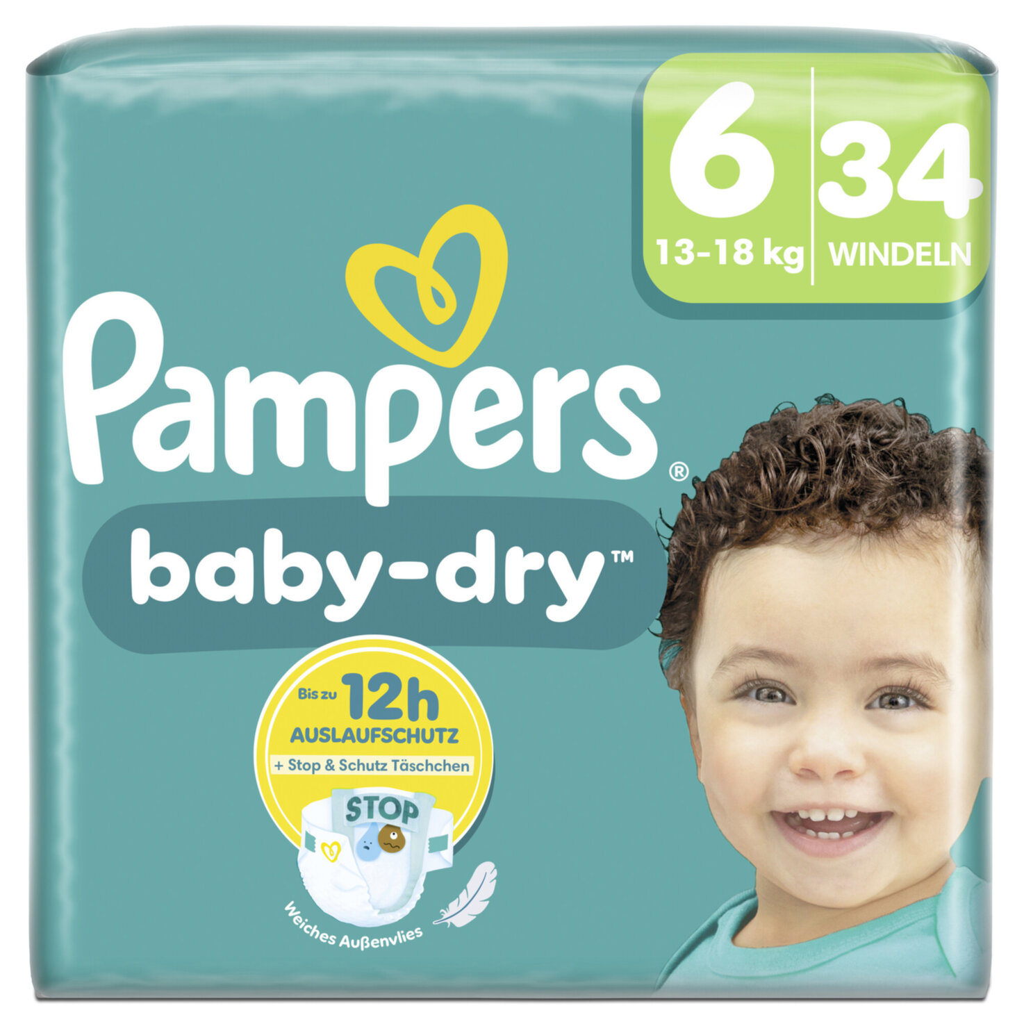 Pampers Baby Dry Grösse 6 Extra Large 13-18kg 34 Stück