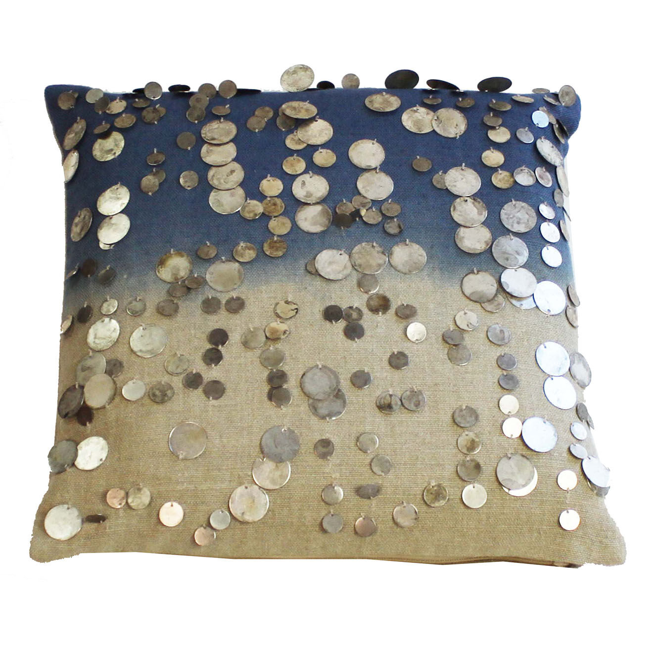 En Fil d'Indienne Housse de Coussin Gipsy Tie & Dye bleu indigo - 40x40 cm