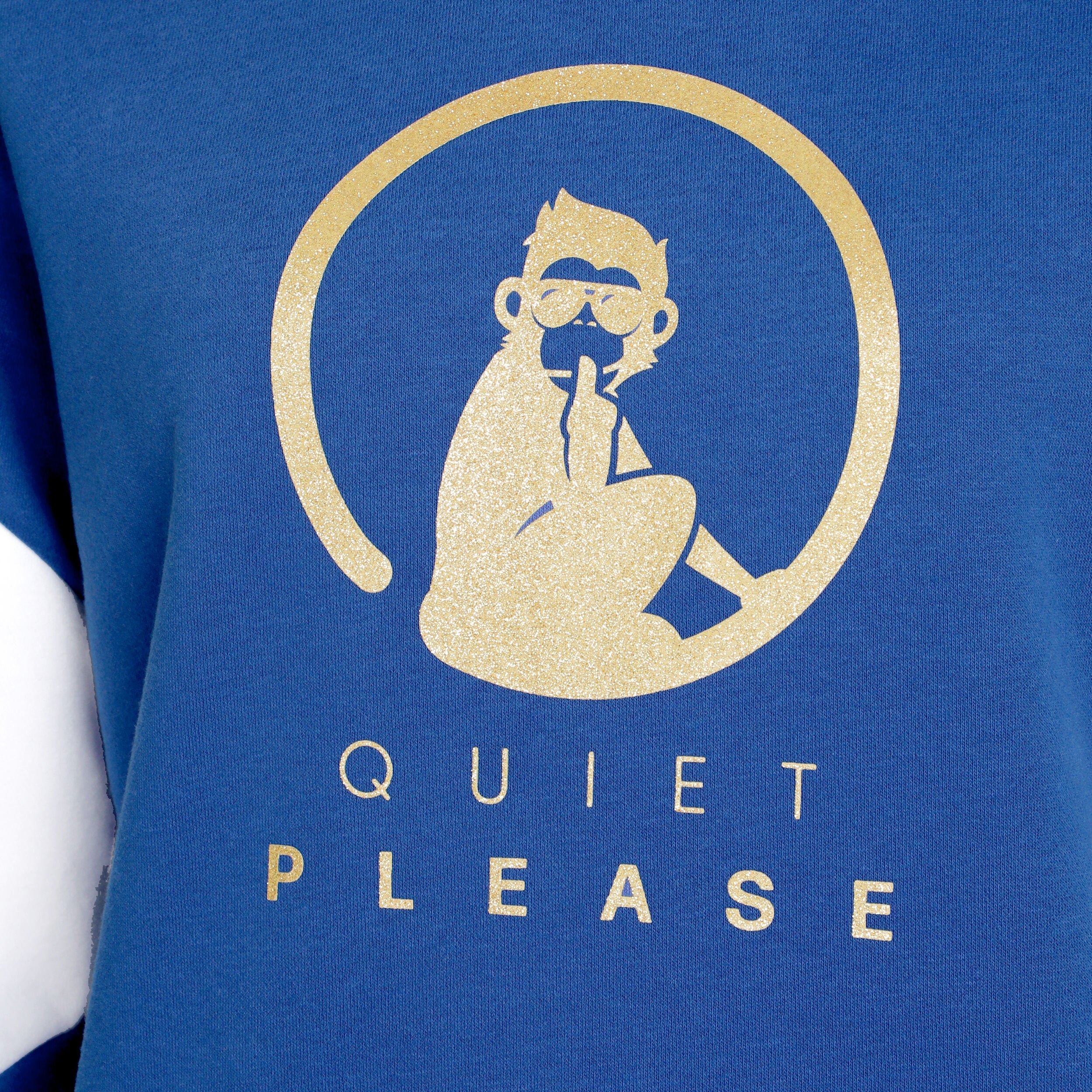 Quiet Please Retro Stripe Sweat À Capuche Femmes - Bleu , Multicouleur