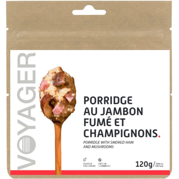Repas lyophilisé VOYAGER PORRIDGE AU JAMBON FUMÉ ET CHAMPIGNONS