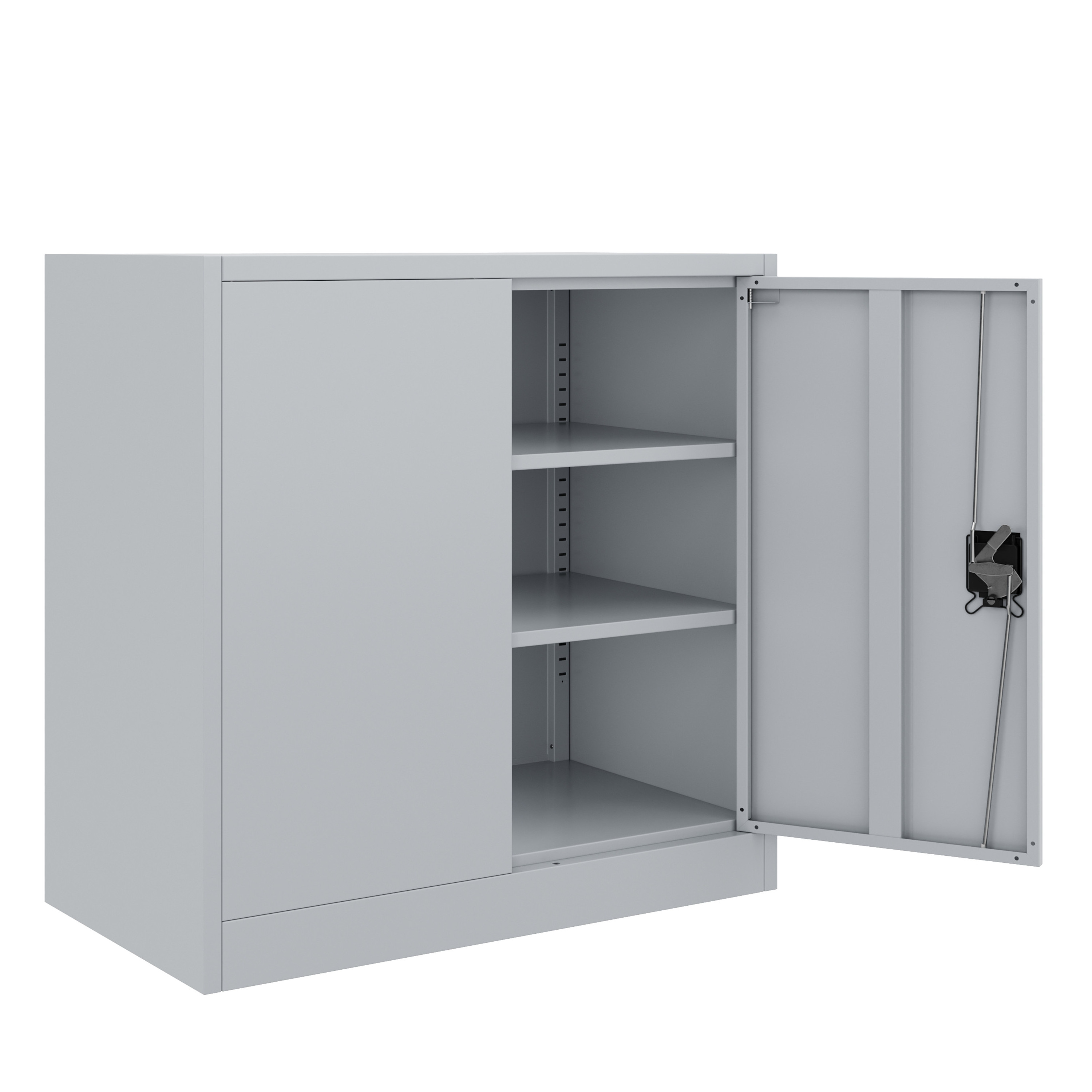 Aktenschrank mit 3 Böden 90 x 90 cm grau