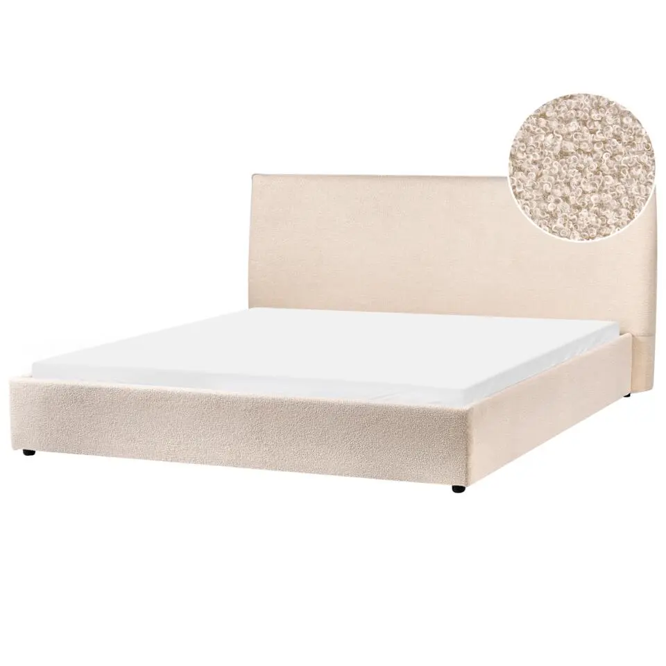 LAVAUR - Tweepersoonsbed - Beige - 180 x 200 cm - Bouclé
