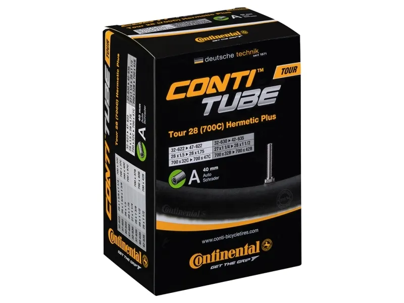 CONTINENTAL Tour Tube Hermetic Plus 700 x 32-47c (32-47x622)/(42-635) Schrader 40 mm