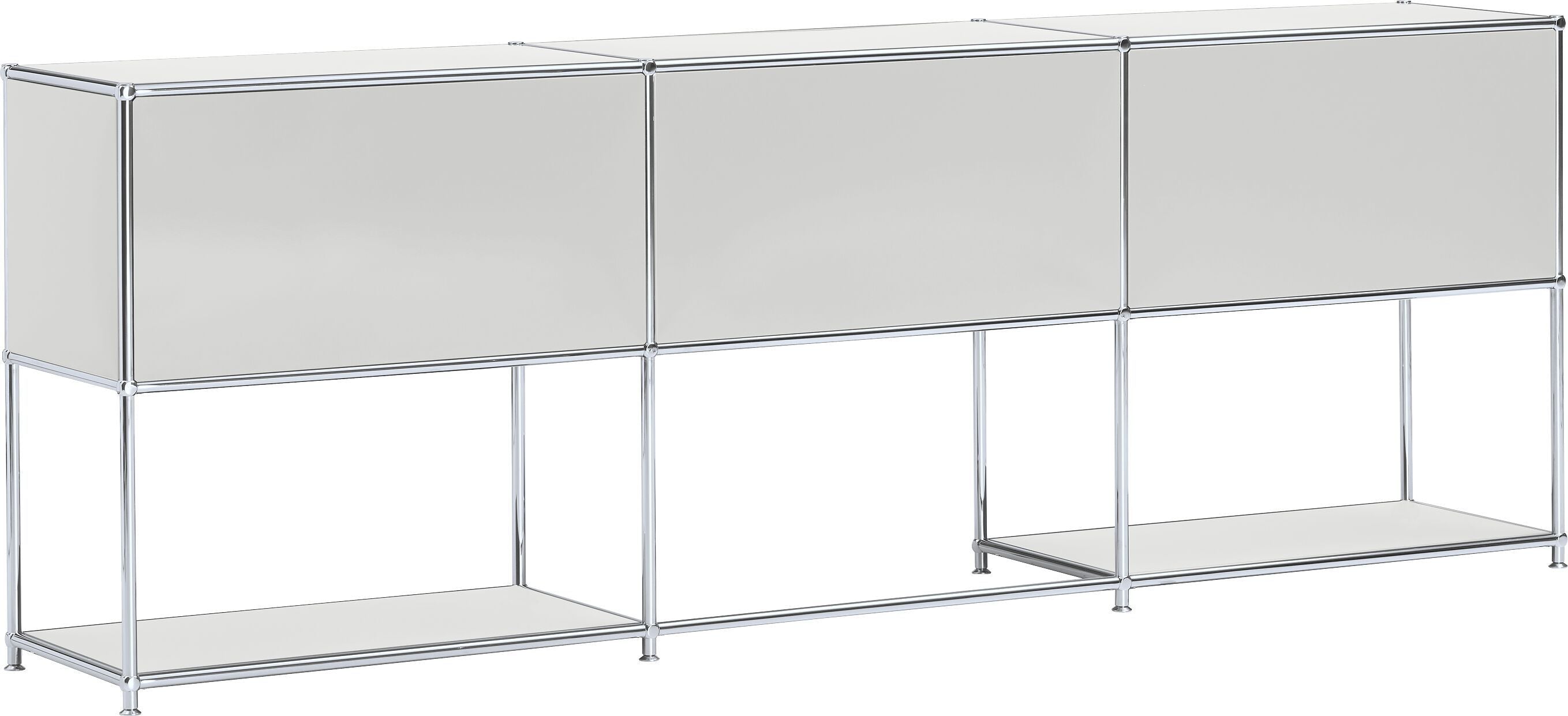 FLEXCUBE Schreibtisch - Hellgrau / B: 228.0 cm x T: 40.0 cm x H: 80.0 cm