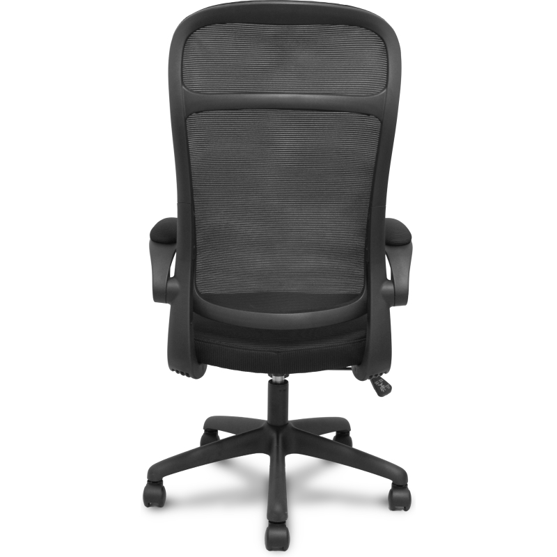 Chaise de bureau Opti524 avec dossier en maille noire et assise en tissu noir