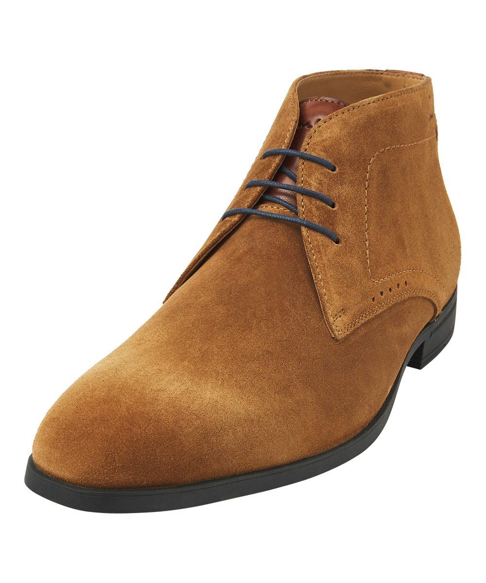 Roest cognac suède Portofino halfhoge veterschoen