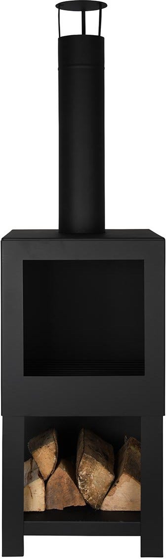 Esschert Design terraskachel zwart 38,4 x 38,4 x 136,3 cm