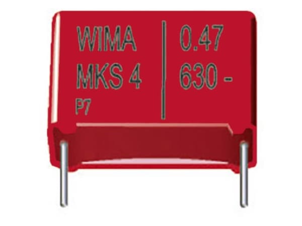 WIMA MKS4O134706D, Fixed capacitor, Film, Overflate, Rød, DC, 470 nF