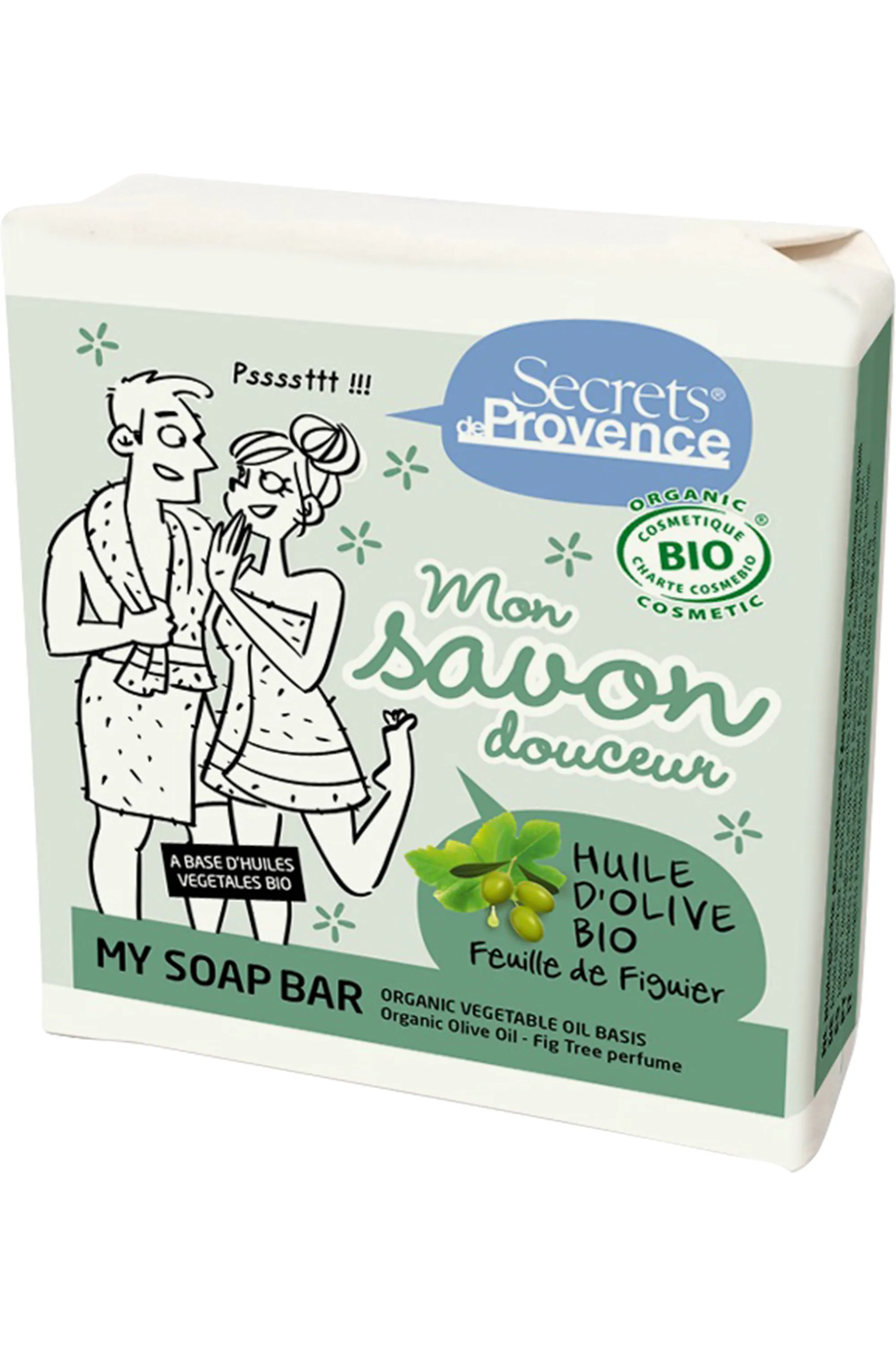 Secrets de Provence Savon bio à l’huile d’olive & au parfum feuille de figuier-100 g