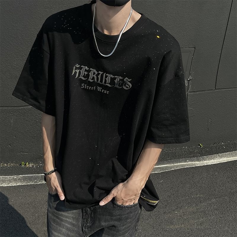 Priam - T-shirt met korte mouwen, ronde hals en belettering