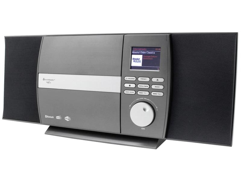 soundmaster Radio/CD-Player ICD1010AN Silber Stereo Musikcenter mit Internet/DAB /UKW-Radio sowie CD und Bluetooth