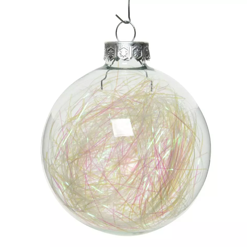 Lot de 4 boules de Noël en verre (D70 mm) Filament Transparent