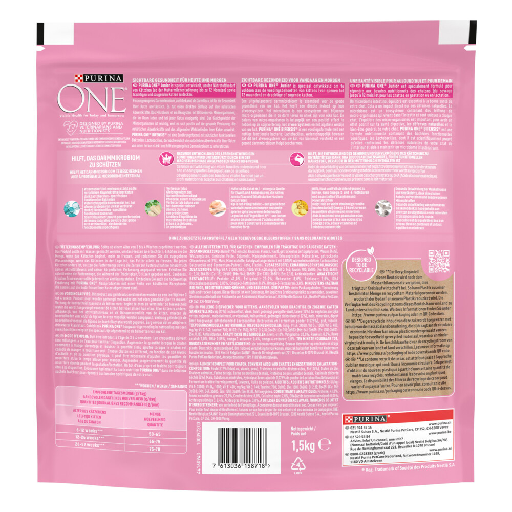 Purina ONE Junior Kip - Volkoren Granen1,5 kg