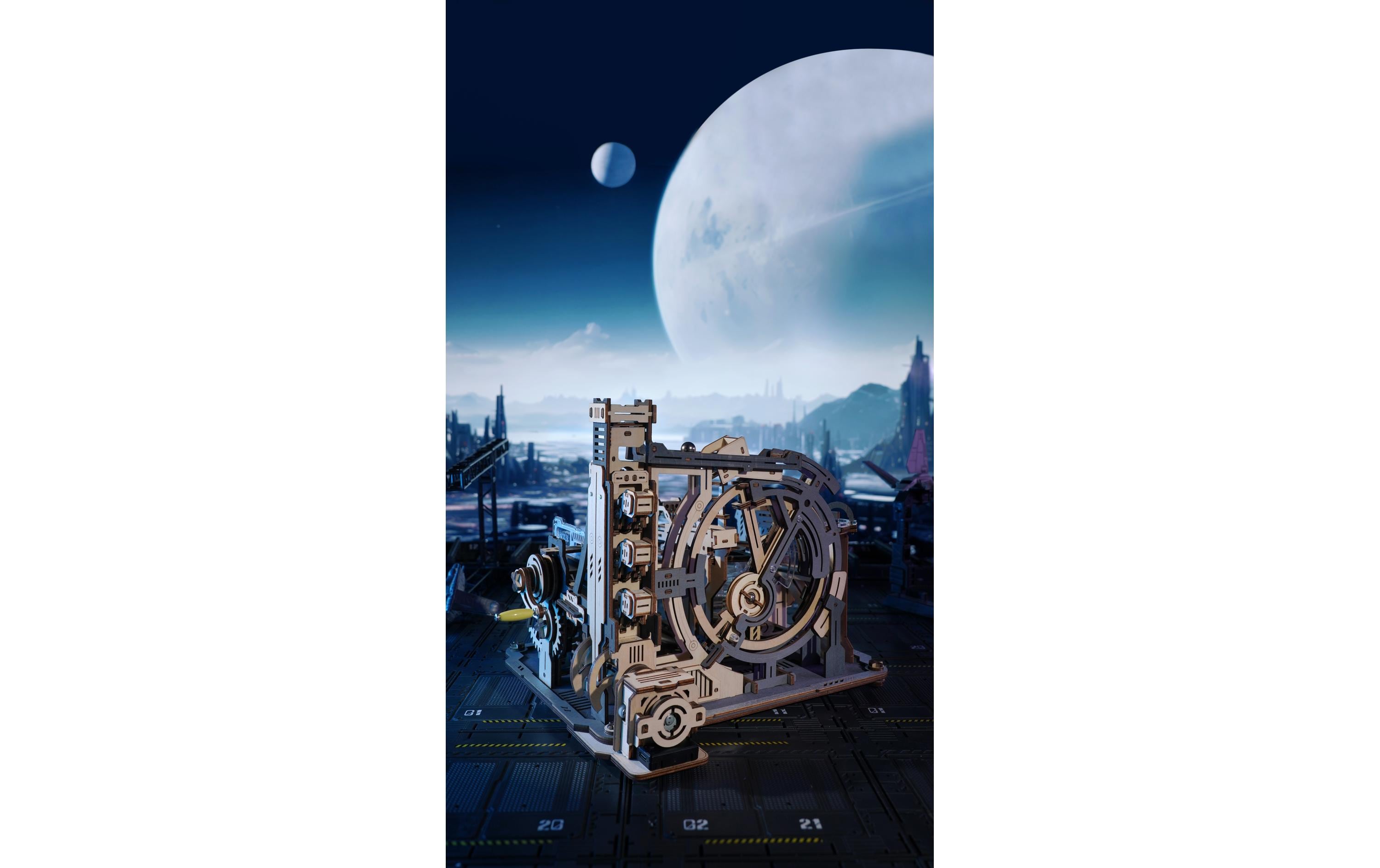 Bausatz Marble Spaceport 472-teilig3D-Puzzle aus lasergeschnittenen Holzteilen