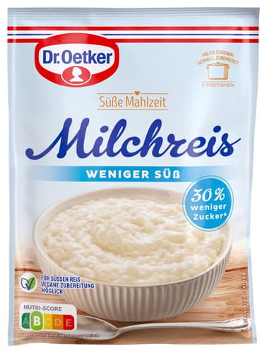 Dr. Oetker Milchreis weniger süß