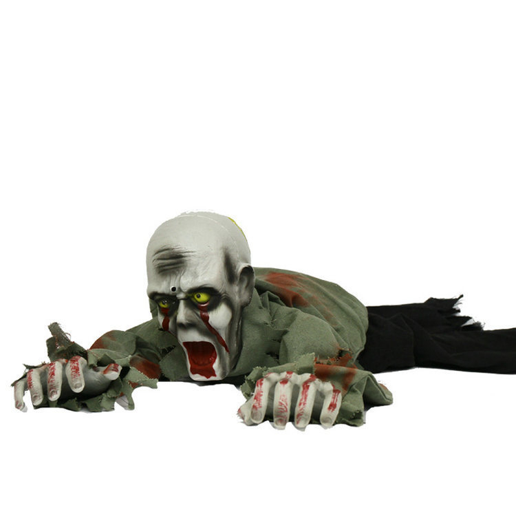 (100x43cm) LED Halloween Dekoration Schreiender / Kriechender Grusel Zombie (Batteriebetrieben)