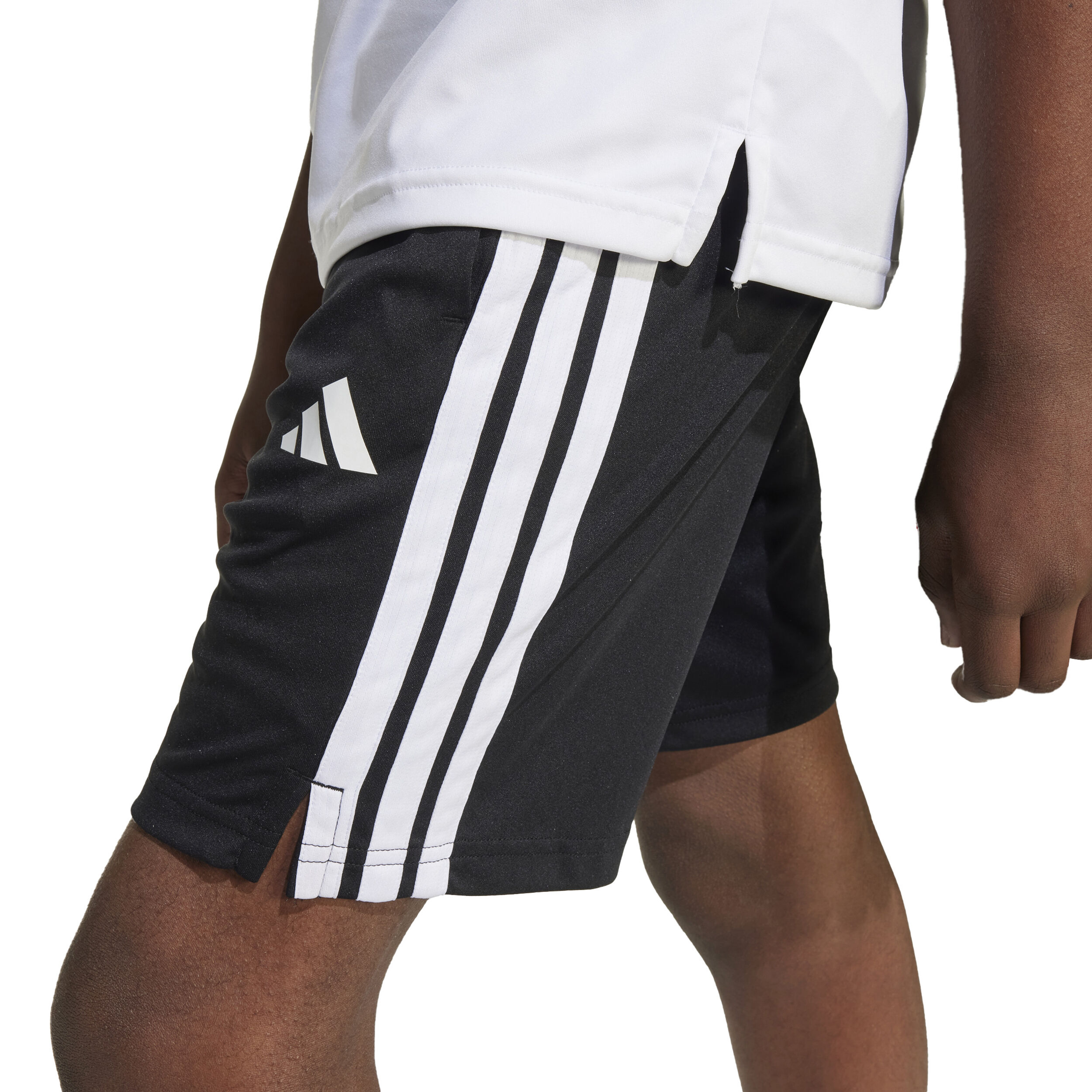 adidas Training Essentials 3 Stripes Shorts Enfants - Noir , Blanc