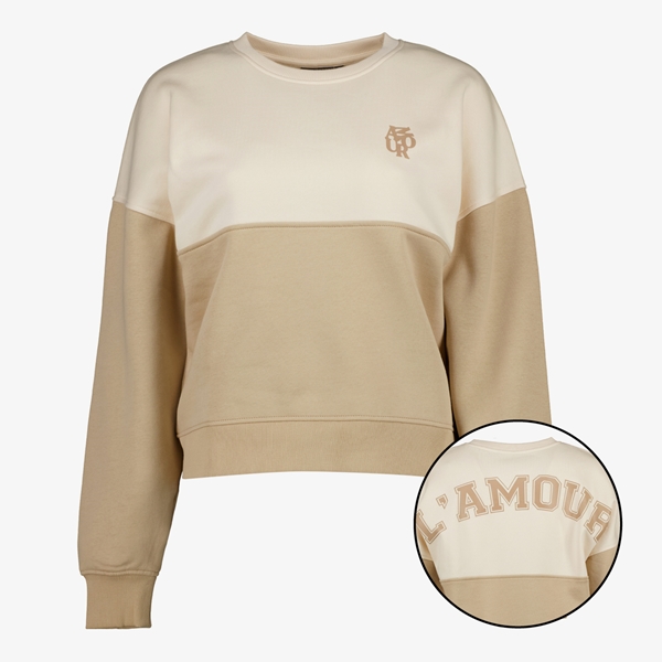 twoDay dames sweater beige met backprint