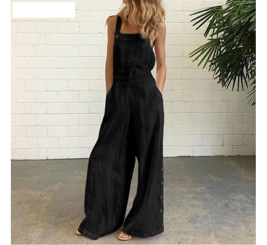 Bolgivy - Spaghettibandjes jumpsuit met wijde pijpen