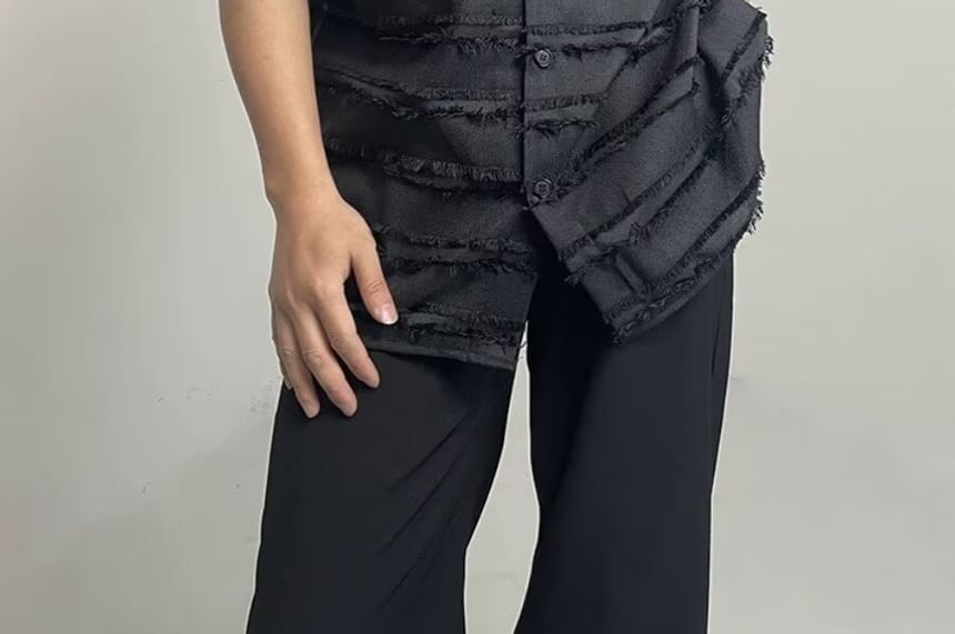 Nataro - Gestreept overhemd met korte mouwen