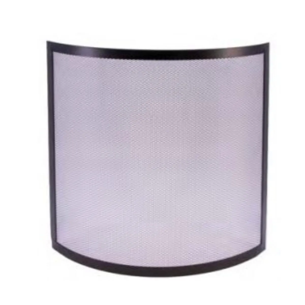 Visiodirect Grille de Cheminée Courbe Fer Forgé Noir