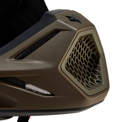 Casque cross Fox V3 - SOLID 2024 - Marron