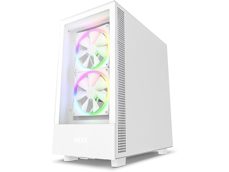 NZXT PC-Gehäuse H5 Elite Weiss matt Kompaktes Mid-Tower-Gehäuse mit Seitenfenster