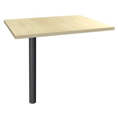 Extension IDRA/DUAL sur pied tube - 80 x 60 cm - Pied anthracite - plateau imitation Erable