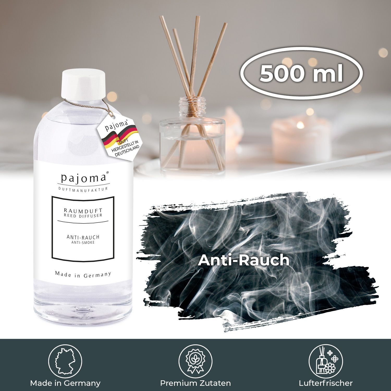 pajoma® Raumduft Nachfüllflasche, Anti Rauch