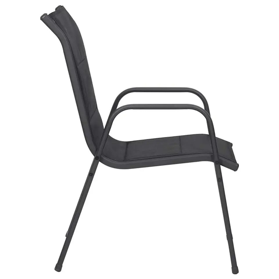 vidaXL - Tuinstoelen - Zwart - Staal en textileen - 4 stuks