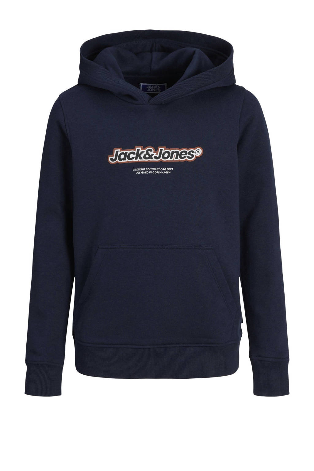 JACK & JONES hoodie JORVESTERBRO NEWTON met logo donkerblauw