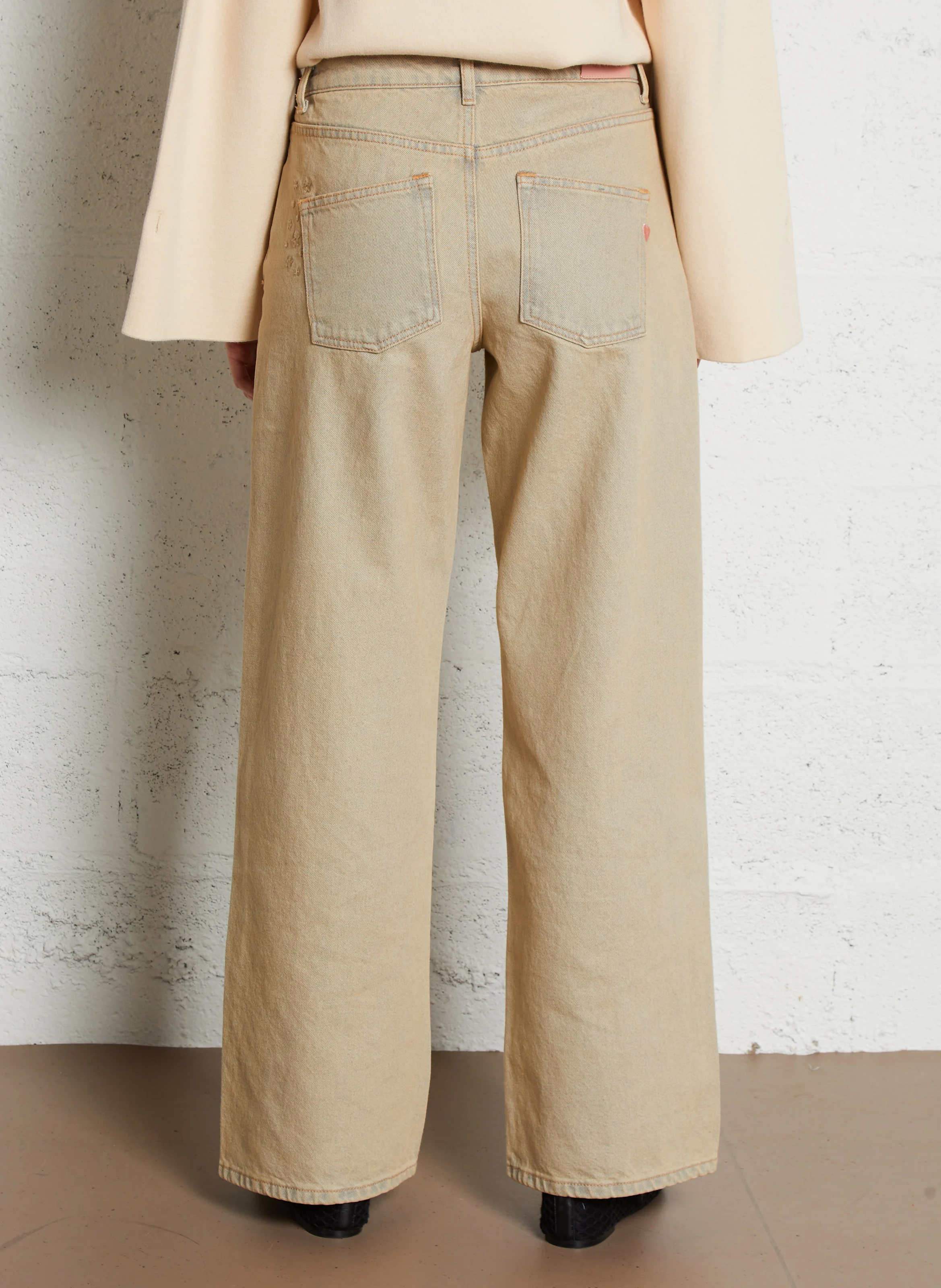LUCY - Jean bootcut en coton | Beige