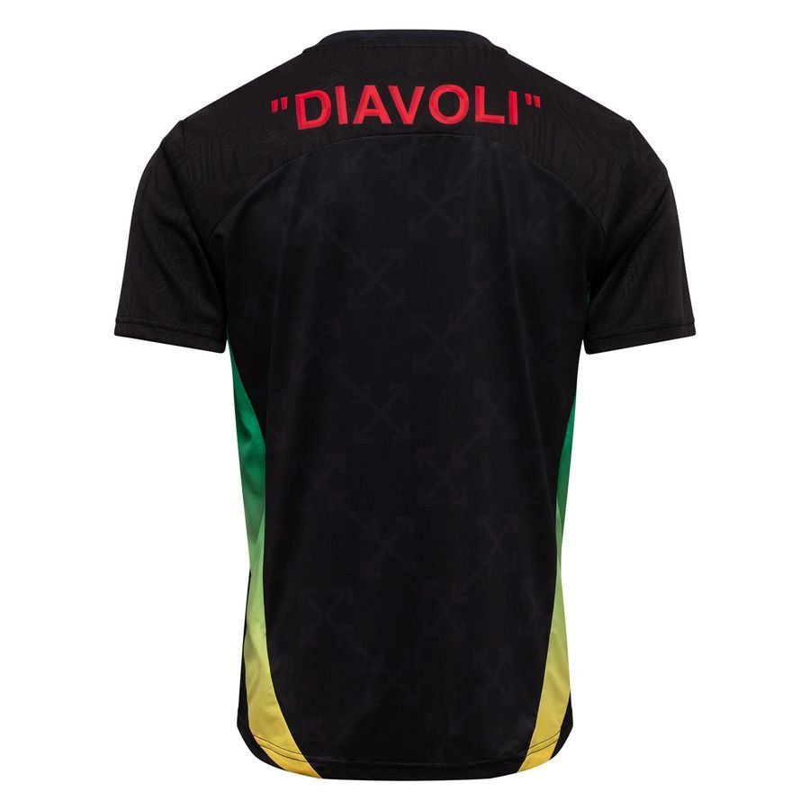 Milan AC X Off-White T-shirt d'Entraînement Avant-Match - Noir/For All Time Red ÉDITION LIMITÉE