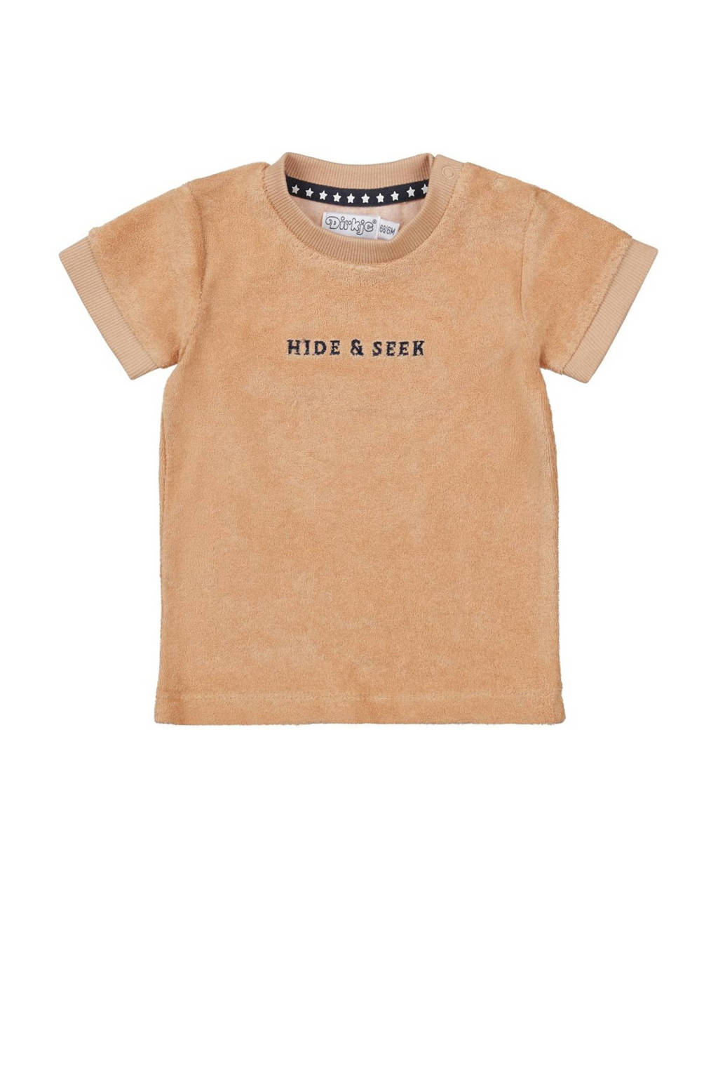 Dirkje T-shirt T-shirt ss met printopdruk zand