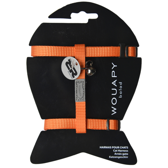 Harnais basic line orange pour chat