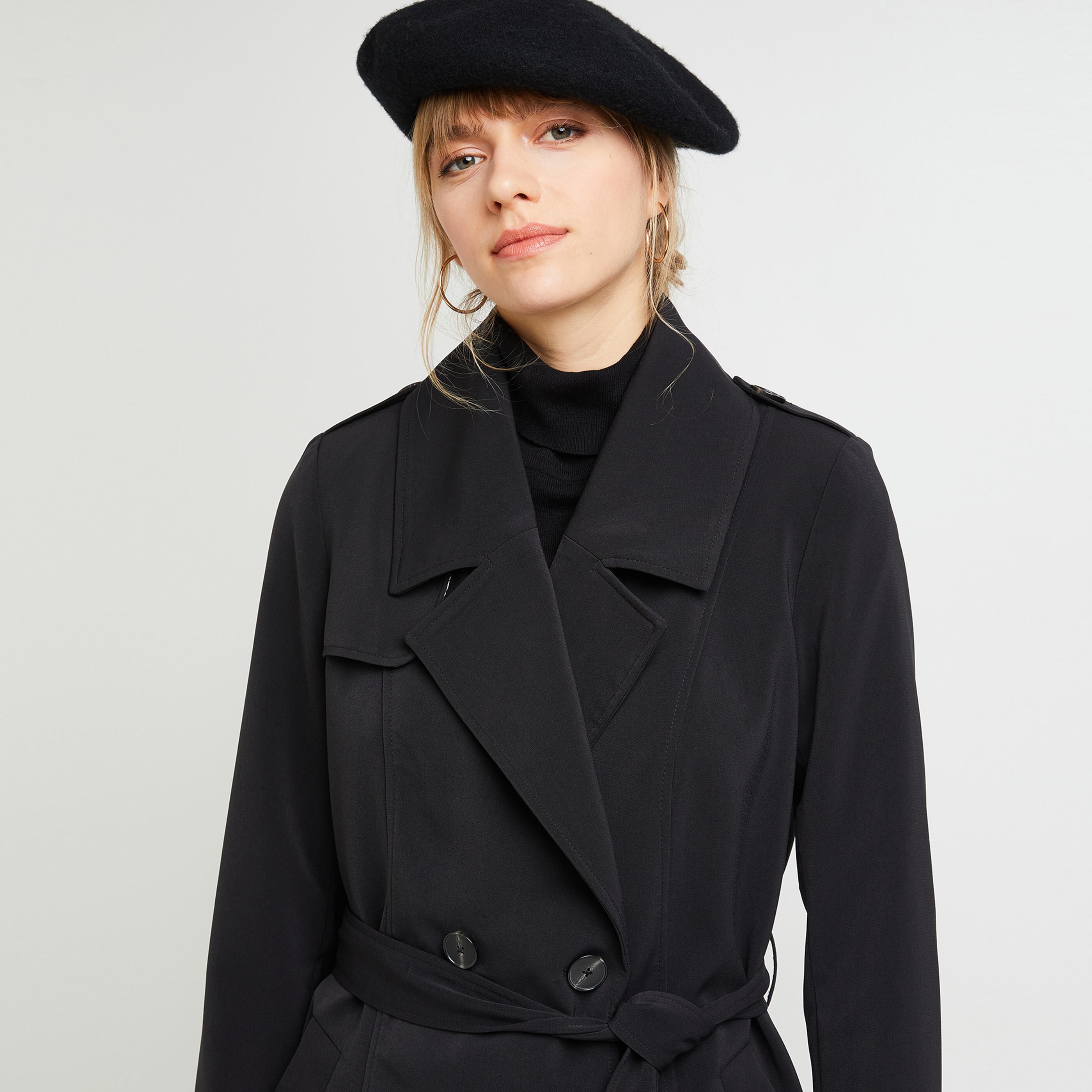Manteau trench femme - NOIR