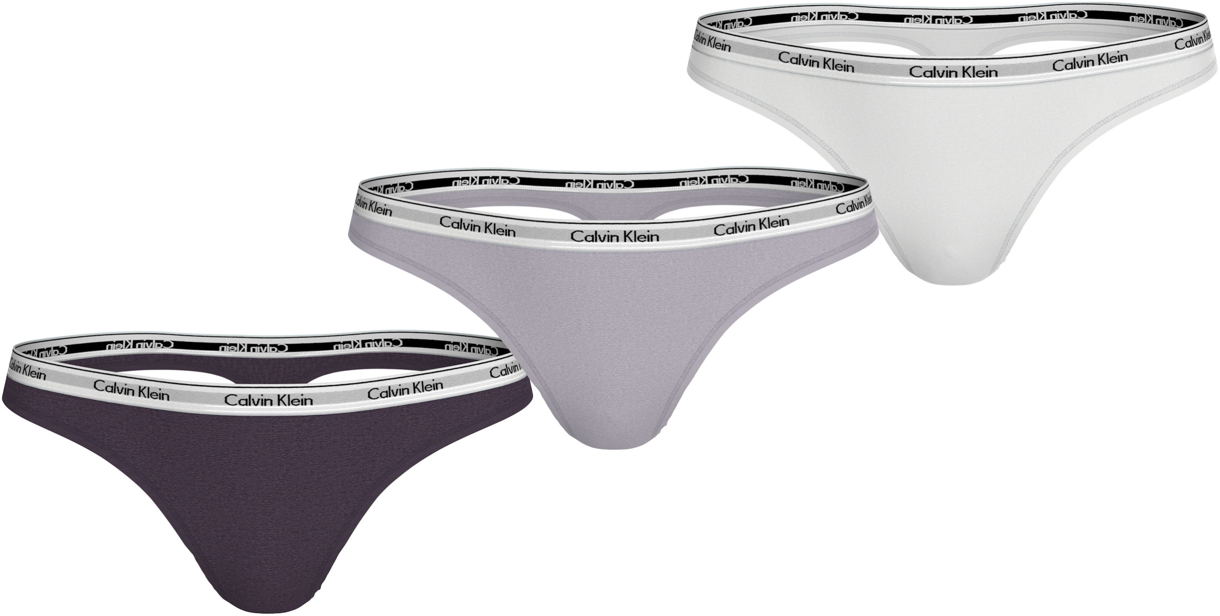 Calvin Klein Underwear Tanga »3 PACK THONG (LOW-RISE)«, 3 Stk. String low waist mit Logobund
