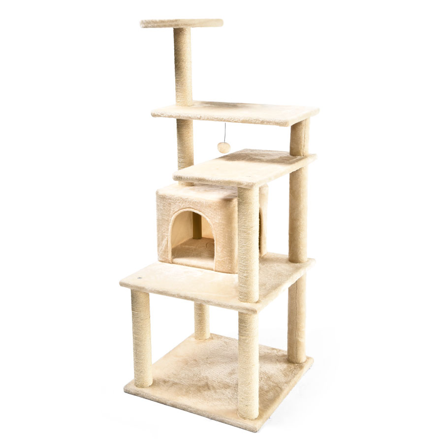 Arranhador para gatos WUAPU 7x1 cinza 55x55x168