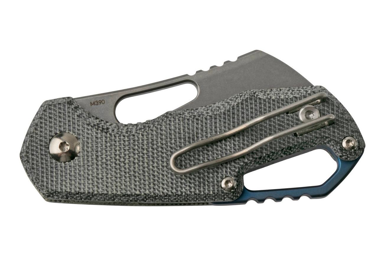MKM Isonzo FX03M-3BC Clippoint M390, Black Canvas Micarta zakmes, Jesper Voxnaes design