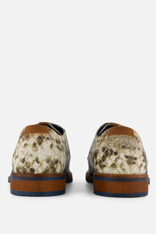Vertice Cobra Veterschoenen beige Leer
