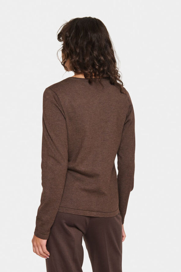 Saint Tropez A8661, MilaSZ R-Neck Cardigan Dark oak melange