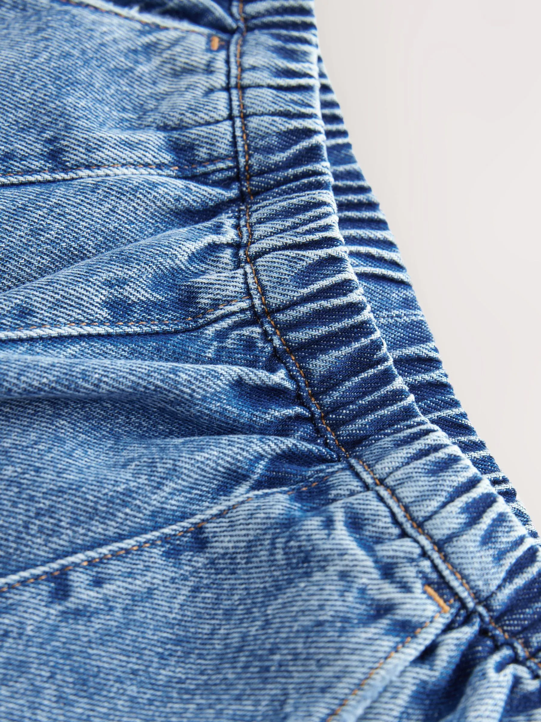 Middenblauw denim - Barrel jeans met elastische taille (3-16jr)