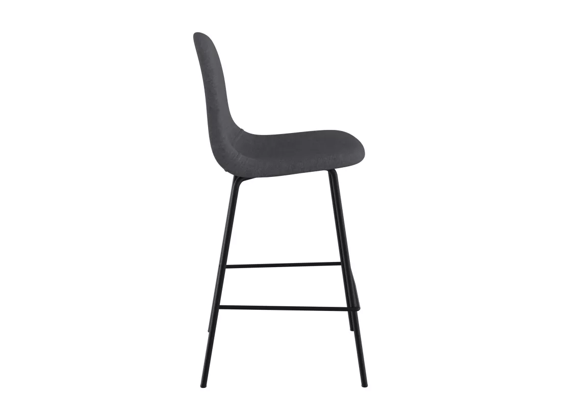 Lot de 2 chaises pour îlot central en tissu gris foncé 63 cm - Léna