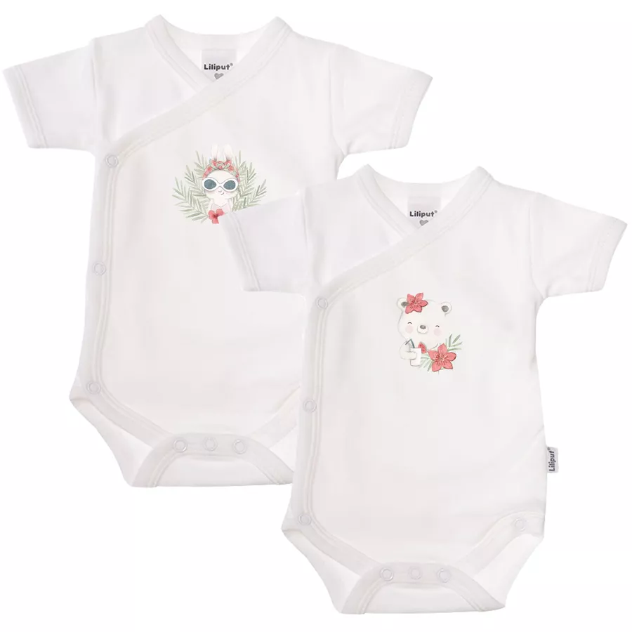 Liliput Wickelbody (Set, 2-tlg.) Tropical Bunny weiß