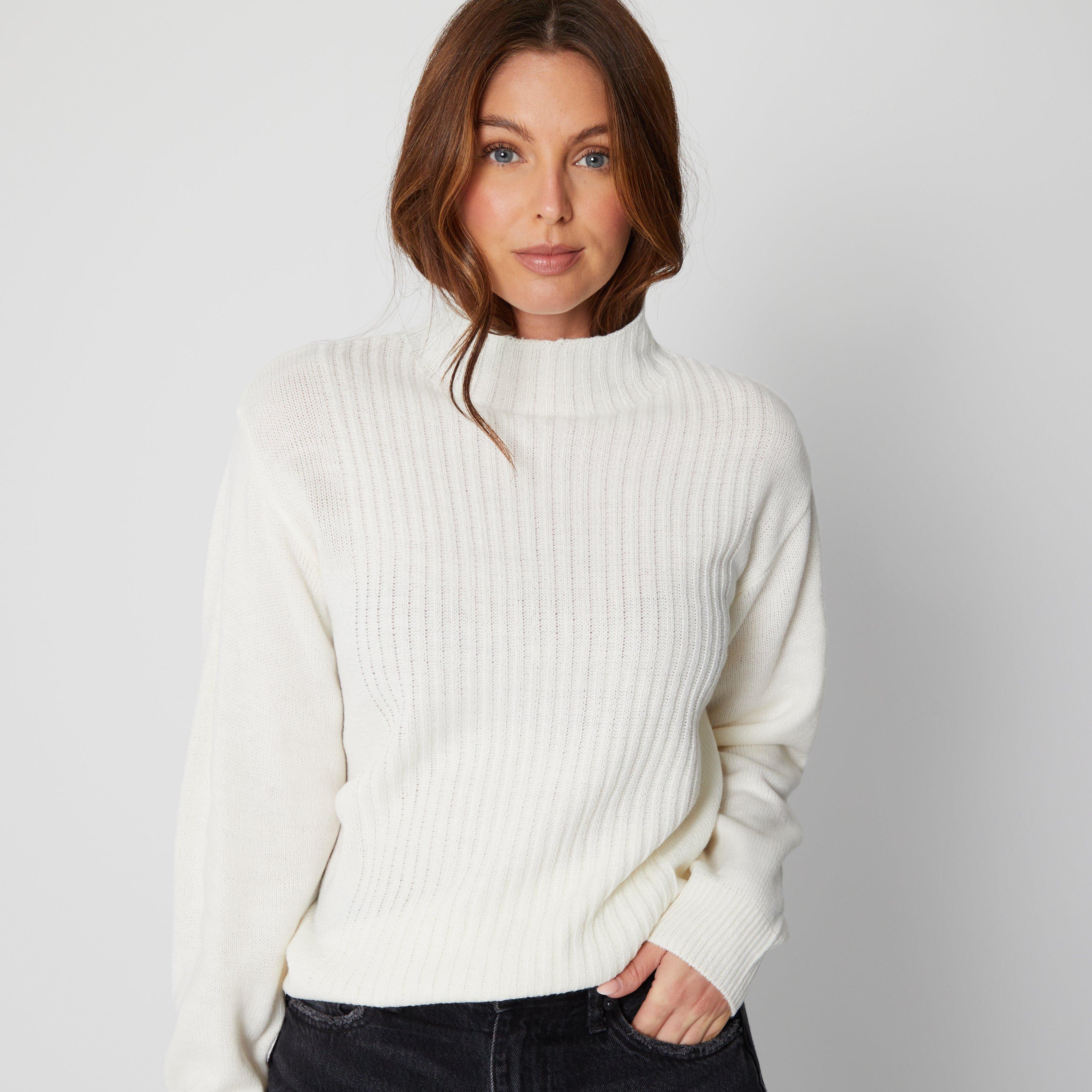 Be You Ladies Rib High Neck Jumper