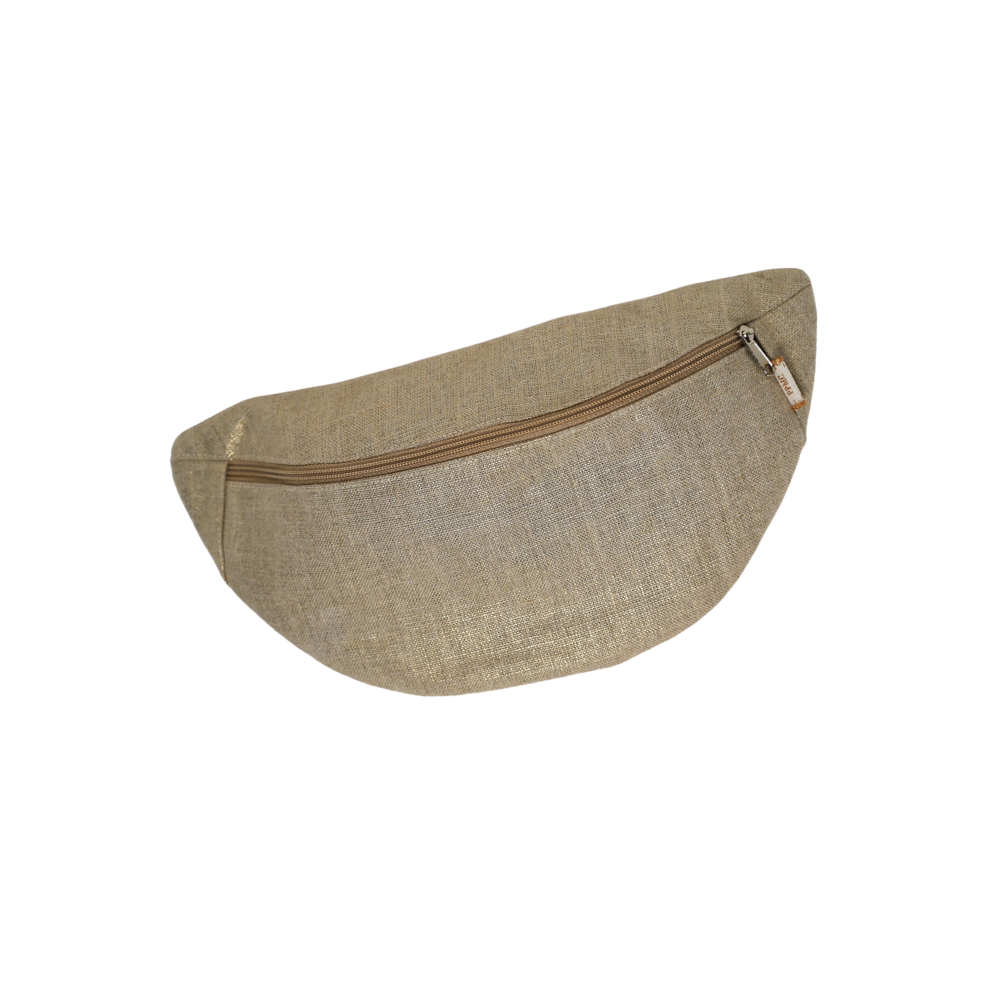 Petit Sac Banane Lin Doré