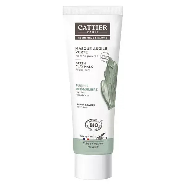 Máscara de Argila Verde Orgânica com Hortelã-Pimenta Cattier 100ml