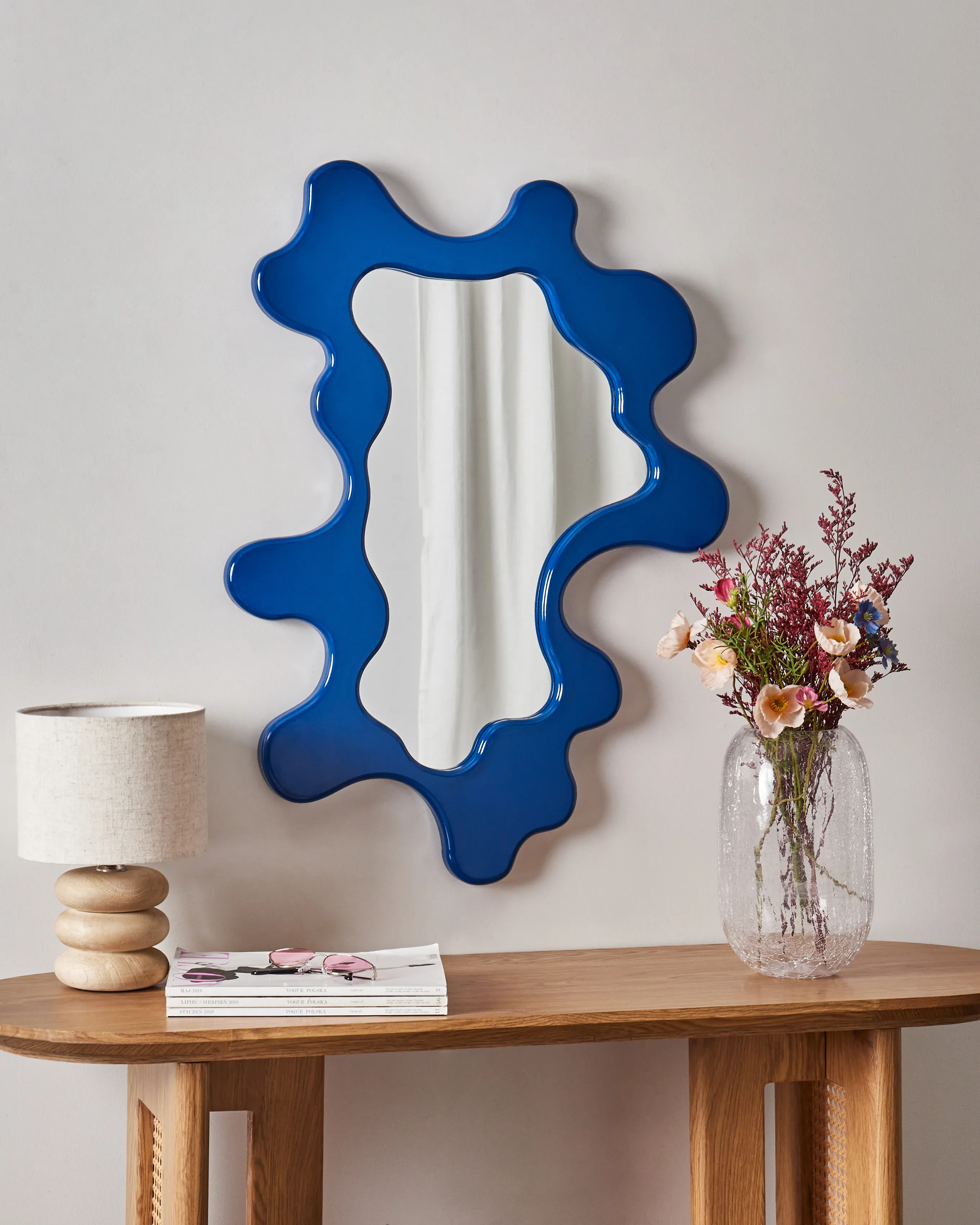 Wandspiegel ROSCOFF 59 cm 80 cm Blauw